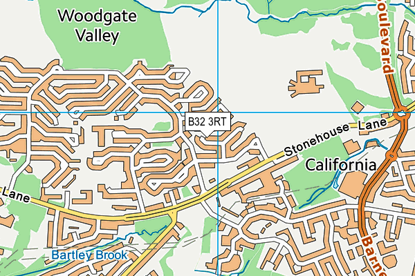 B32 3RT map - OS VectorMap District (Ordnance Survey)