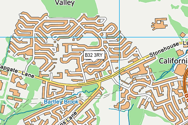 B32 3RY map - OS VectorMap District (Ordnance Survey)