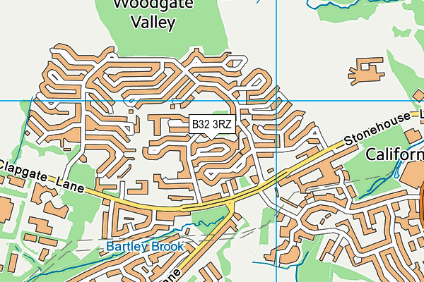 B32 3RZ map - OS VectorMap District (Ordnance Survey)