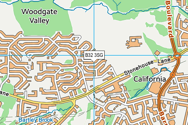 B32 3SG map - OS VectorMap District (Ordnance Survey)