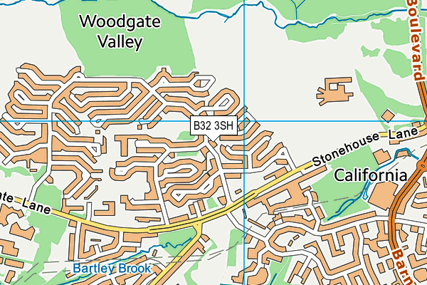 B32 3SH map - OS VectorMap District (Ordnance Survey)