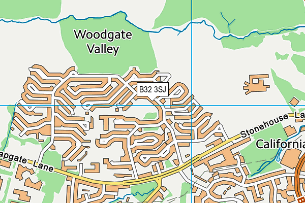 B32 3SJ map - OS VectorMap District (Ordnance Survey)