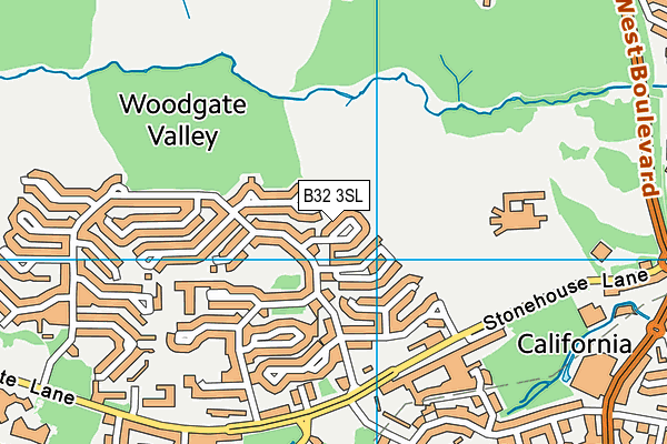 B32 3SL map - OS VectorMap District (Ordnance Survey)