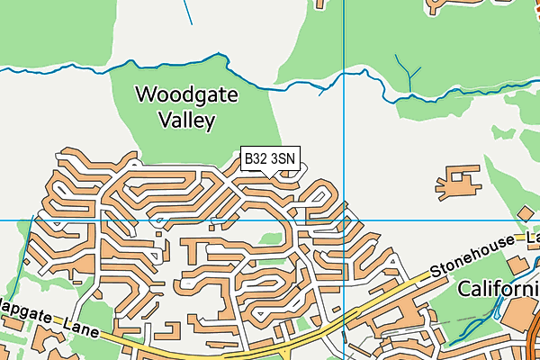 B32 3SN map - OS VectorMap District (Ordnance Survey)