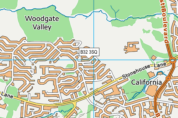 B32 3SQ map - OS VectorMap District (Ordnance Survey)
