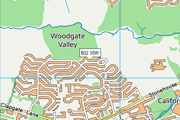 B32 3SW map - OS VectorMap District (Ordnance Survey)