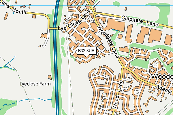 B32 3UA map - OS VectorMap District (Ordnance Survey)