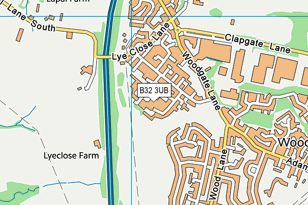 B32 3UB map - OS VectorMap District (Ordnance Survey)