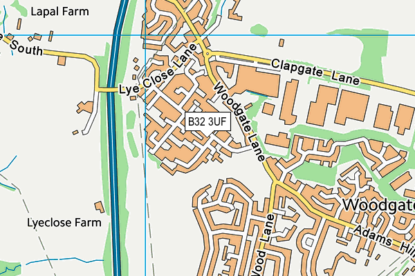 B32 3UF map - OS VectorMap District (Ordnance Survey)