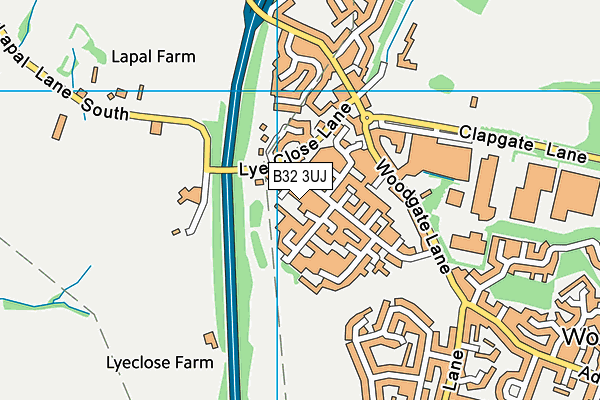 B32 3UJ map - OS VectorMap District (Ordnance Survey)