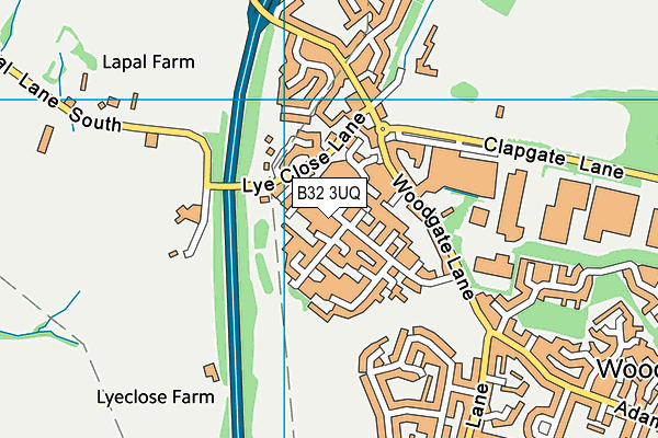 B32 3UQ map - OS VectorMap District (Ordnance Survey)
