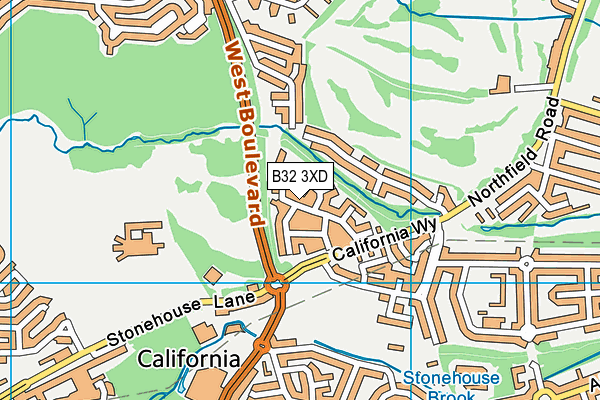 B32 3XD map - OS VectorMap District (Ordnance Survey)