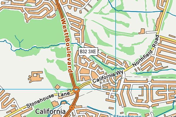 B32 3XE map - OS VectorMap District (Ordnance Survey)