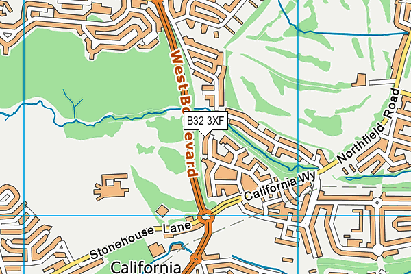 B32 3XF map - OS VectorMap District (Ordnance Survey)