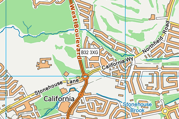 B32 3XG map - OS VectorMap District (Ordnance Survey)