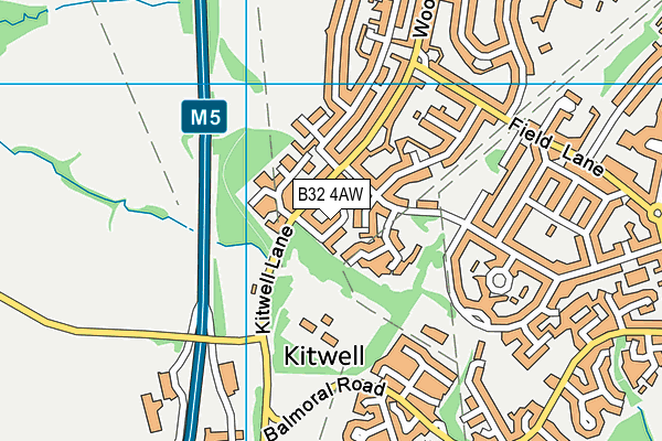 B32 4AW map - OS VectorMap District (Ordnance Survey)