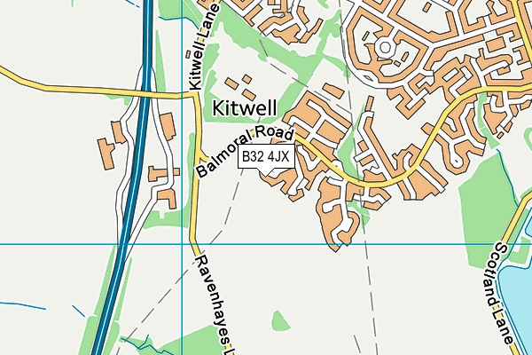 B32 4JX map - OS VectorMap District (Ordnance Survey)