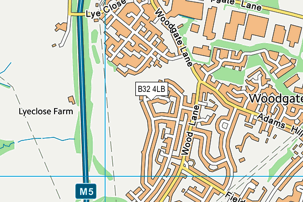 B32 4LB map - OS VectorMap District (Ordnance Survey)