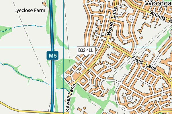 B32 4LL map - OS VectorMap District (Ordnance Survey)