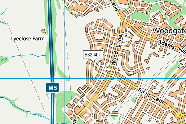 B32 4LU map - OS VectorMap District (Ordnance Survey)