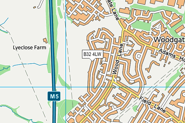 B32 4LW map - OS VectorMap District (Ordnance Survey)