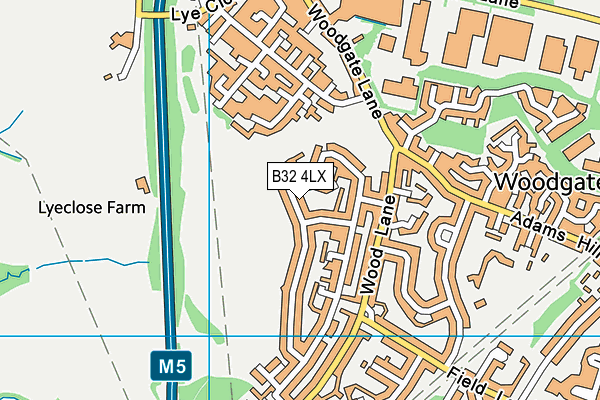 B32 4LX map - OS VectorMap District (Ordnance Survey)