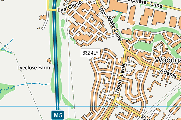 B32 4LY map - OS VectorMap District (Ordnance Survey)
