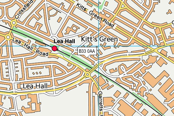 B33 0AA map - OS VectorMap District (Ordnance Survey)