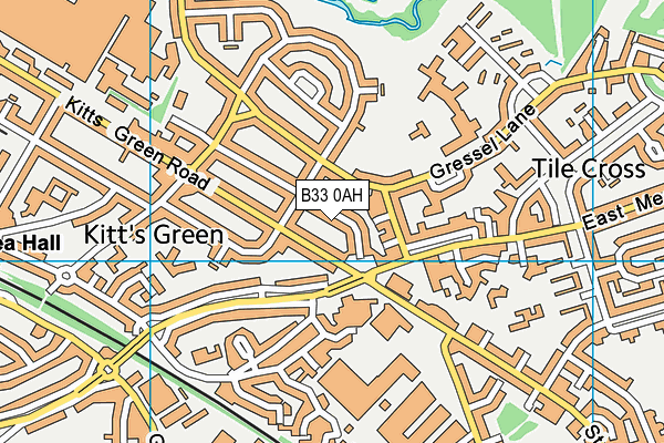 B33 0AH map - OS VectorMap District (Ordnance Survey)