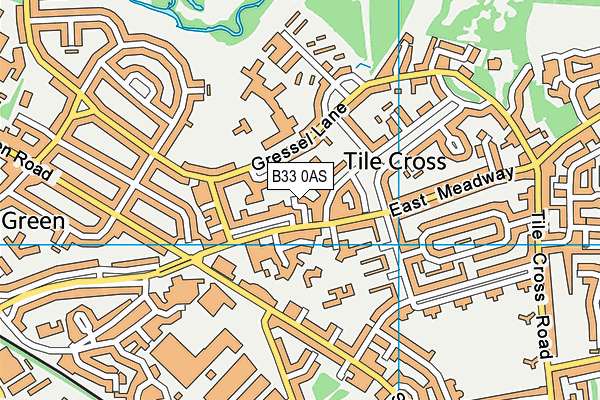 B33 0AS map - OS VectorMap District (Ordnance Survey)