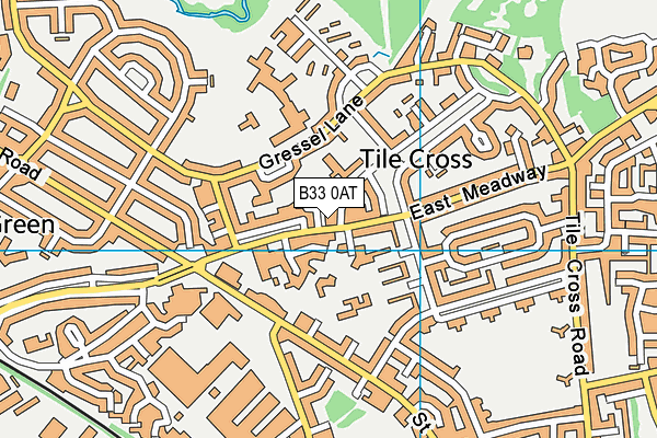 B33 0AT map - OS VectorMap District (Ordnance Survey)