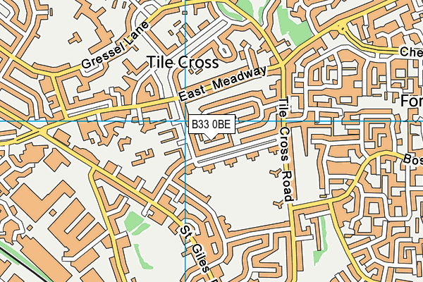 B33 0BE map - OS VectorMap District (Ordnance Survey)