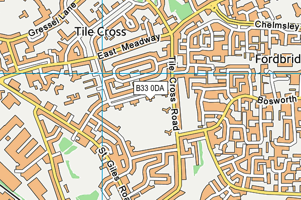 B33 0DA map - OS VectorMap District (Ordnance Survey)