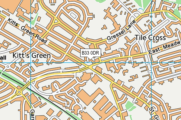 B33 0DR map - OS VectorMap District (Ordnance Survey)