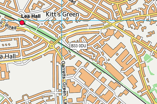 B33 0DU map - OS VectorMap District (Ordnance Survey)