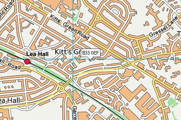 B33 0EF map - OS VectorMap District (Ordnance Survey)