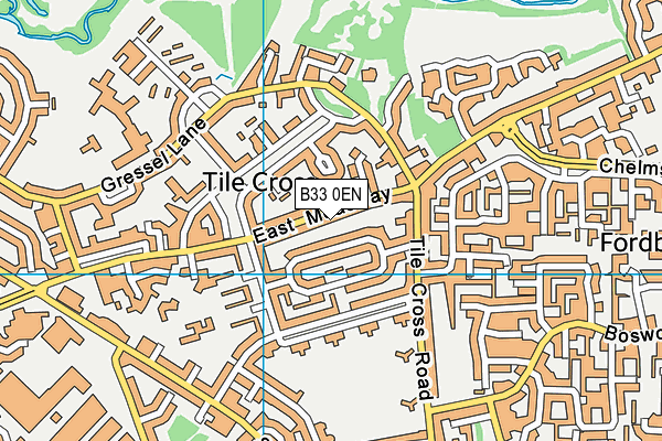 B33 0EN map - OS VectorMap District (Ordnance Survey)