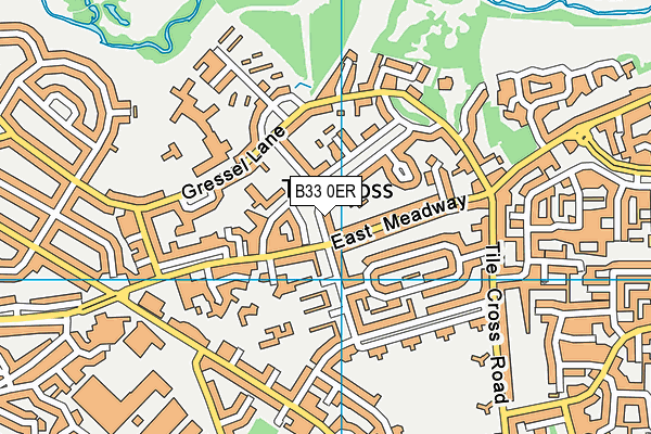 B33 0ER map - OS VectorMap District (Ordnance Survey)