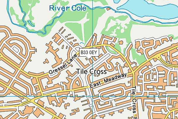 B33 0EY map - OS VectorMap District (Ordnance Survey)