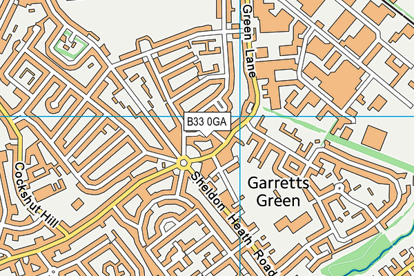 B33 0GA map - OS VectorMap District (Ordnance Survey)