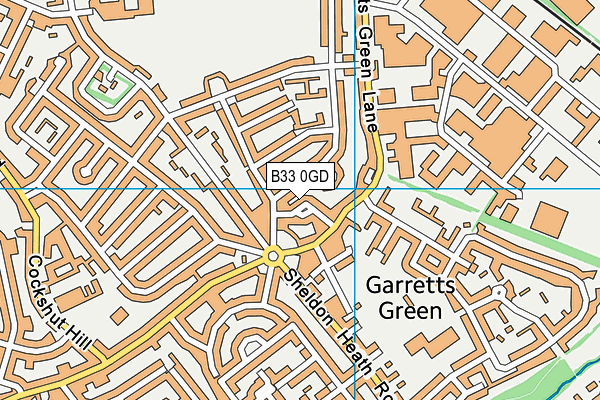 B33 0GD map - OS VectorMap District (Ordnance Survey)