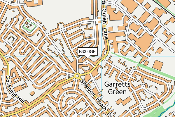 B33 0GE map - OS VectorMap District (Ordnance Survey)