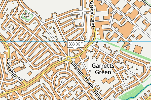 B33 0GF map - OS VectorMap District (Ordnance Survey)