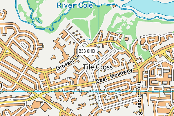 B33 0HD map - OS VectorMap District (Ordnance Survey)