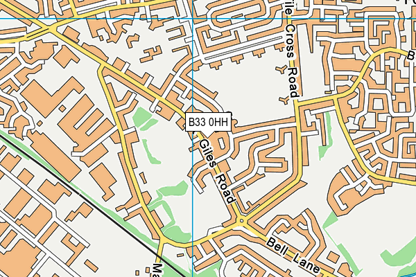 B33 0HH map - OS VectorMap District (Ordnance Survey)