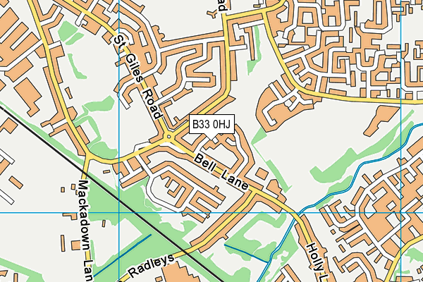 B33 0HJ map - OS VectorMap District (Ordnance Survey)