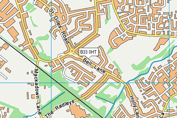 B33 0HT map - OS VectorMap District (Ordnance Survey)