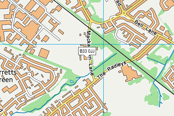 B33 0JJ map - OS VectorMap District (Ordnance Survey)