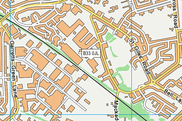 B33 0JL map - OS VectorMap District (Ordnance Survey)