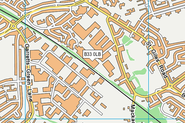 B33 0LB map - OS VectorMap District (Ordnance Survey)